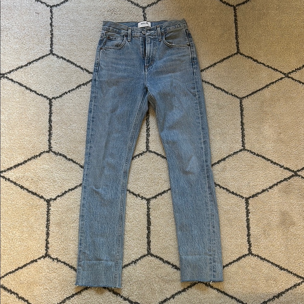 AGOLDE- Blue Straight Leg Jeans Classic Style